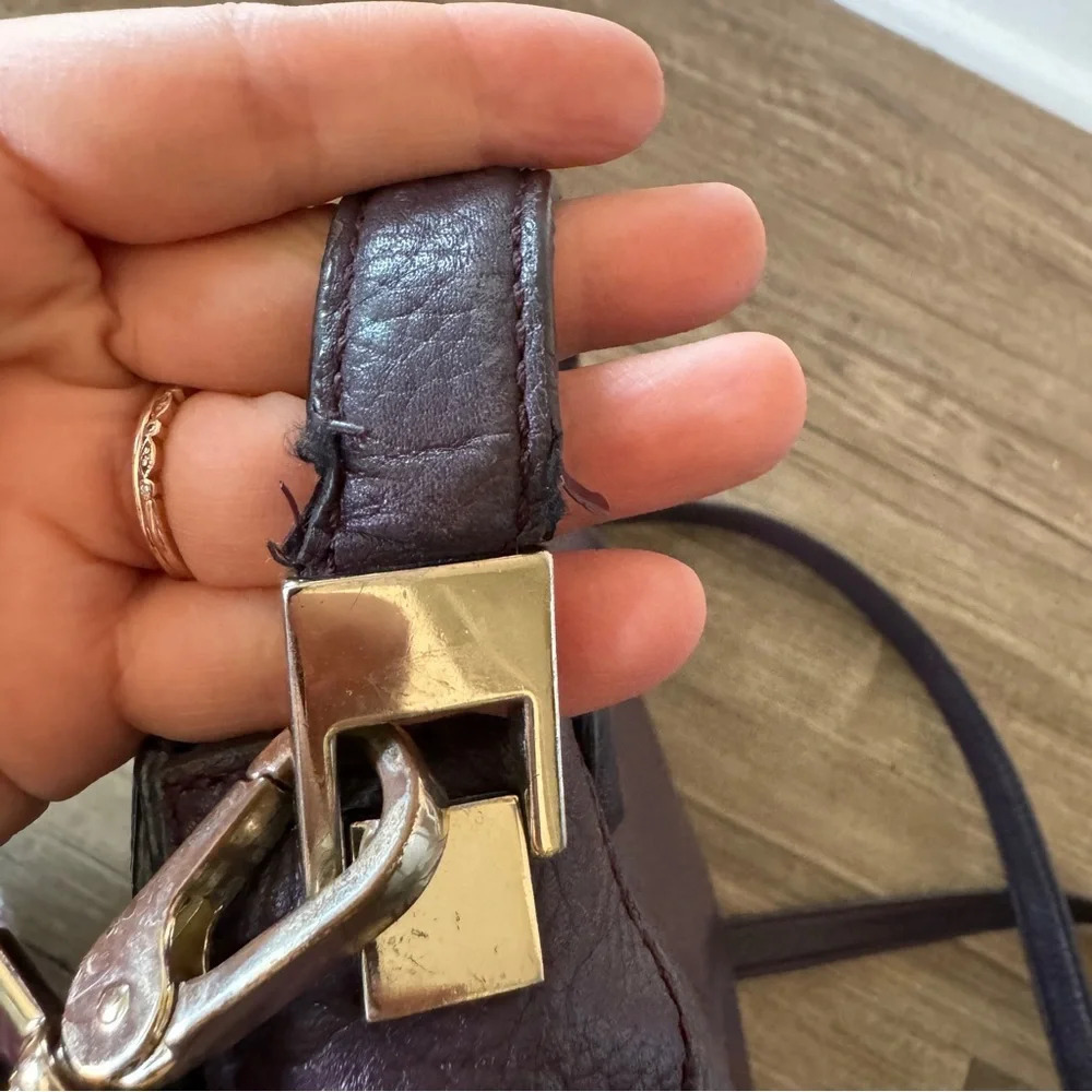 Kate Spade Oliver Street Logo Purse Dark Purple Leather Cross Body Bag - Picture 12 of 14